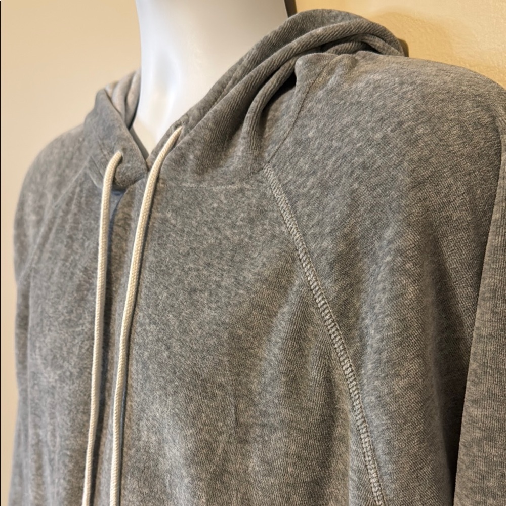 J. Crew Gray Pullover Hoodie with White Stitching - Picture 3 of 9
